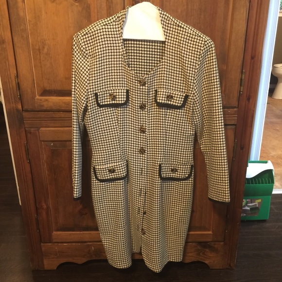La Belle Dresses & Skirts - La Belle Vintage Houndstooth Button Down Dress